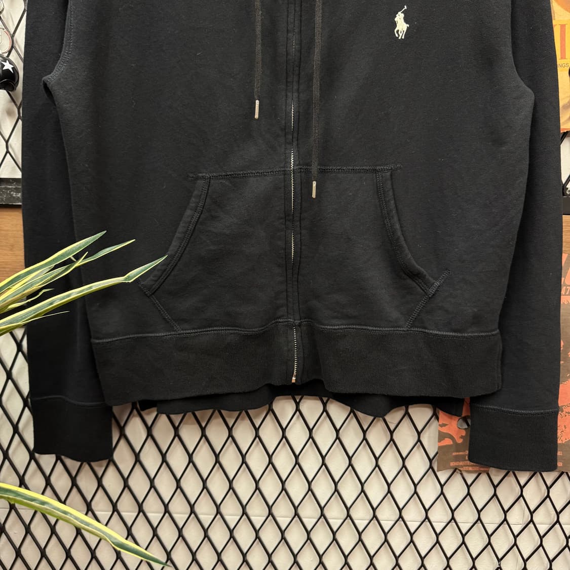 폴로 랄프로렌 후드 집업 자켓 화이트 포니 포인트 블랙 상품이미지4