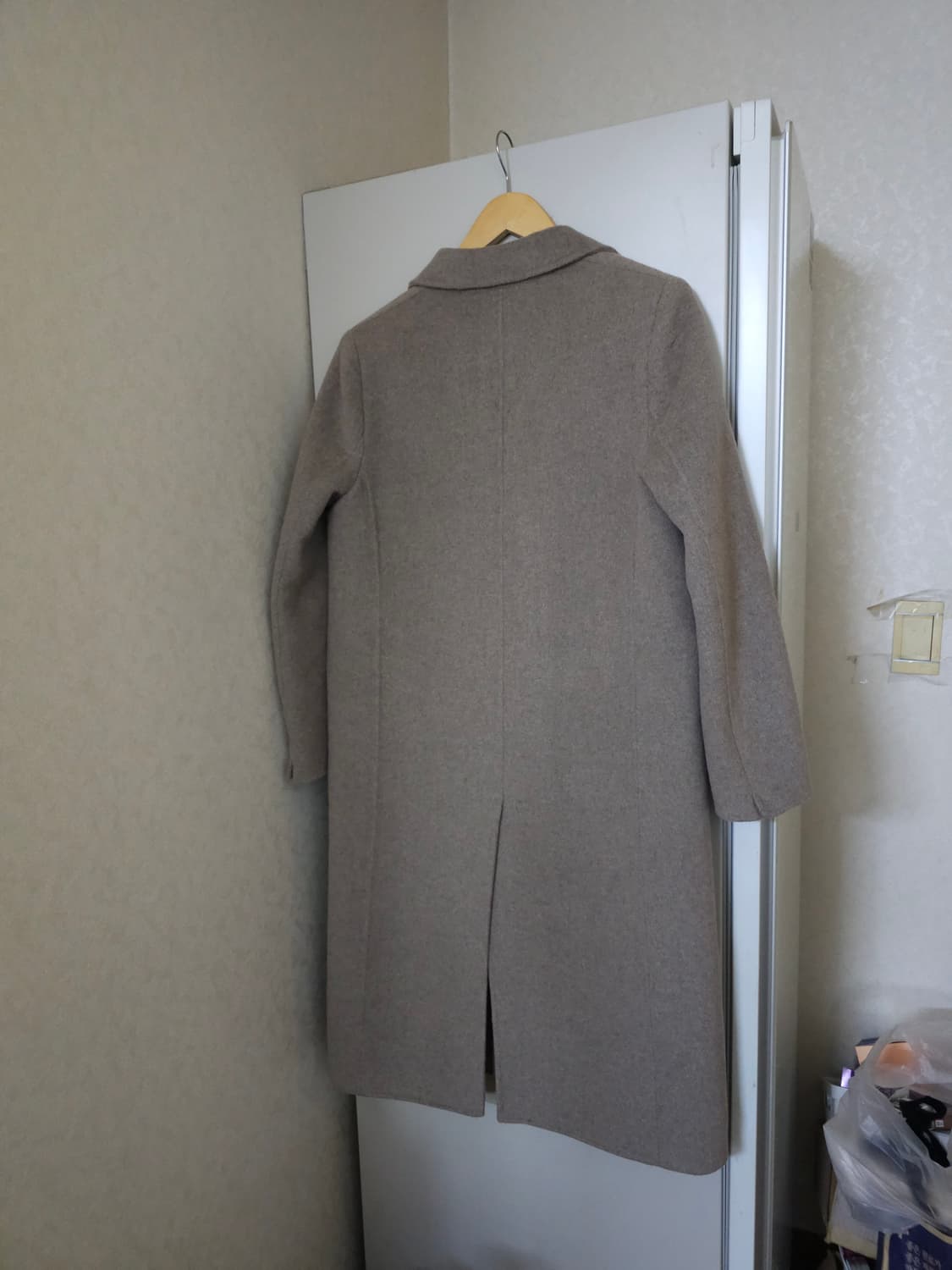 라인 울 캐시미어 핸드메이드 더블 롱코트 상품이미지6