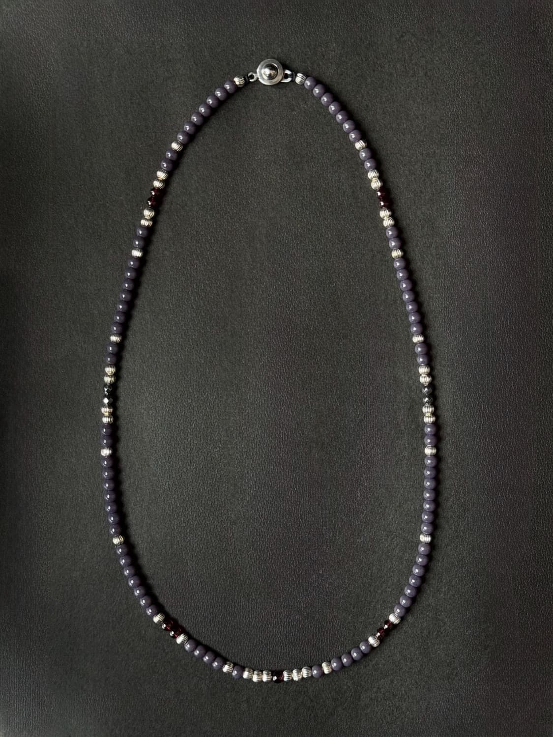 라오브젝트 PUPLE GRAY BEADS NECKLACE 상품이미지1