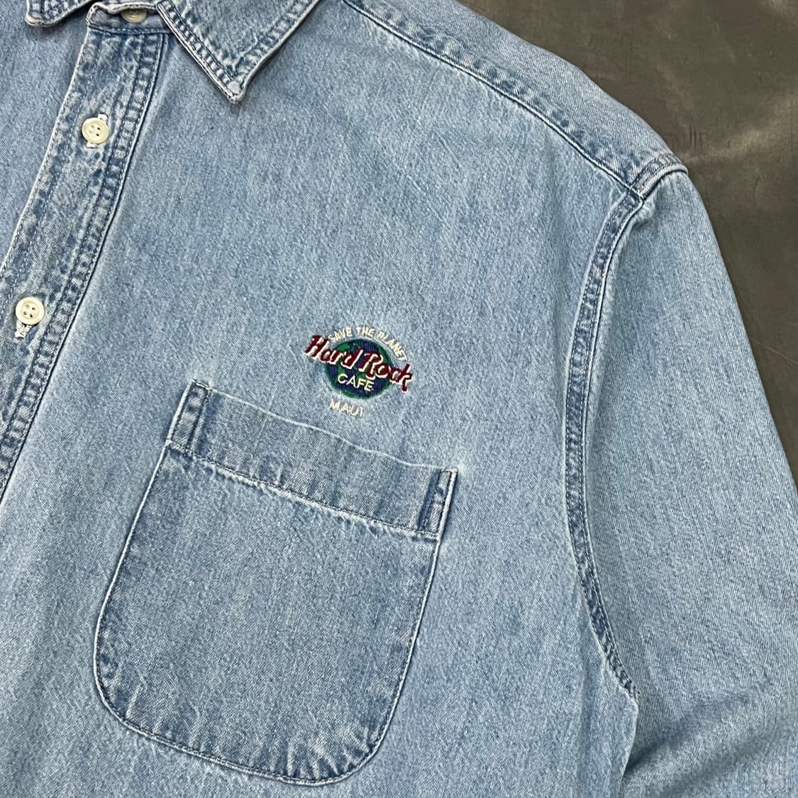  하드락카페 자수 데님 셔츠 y15807 상품이미지4