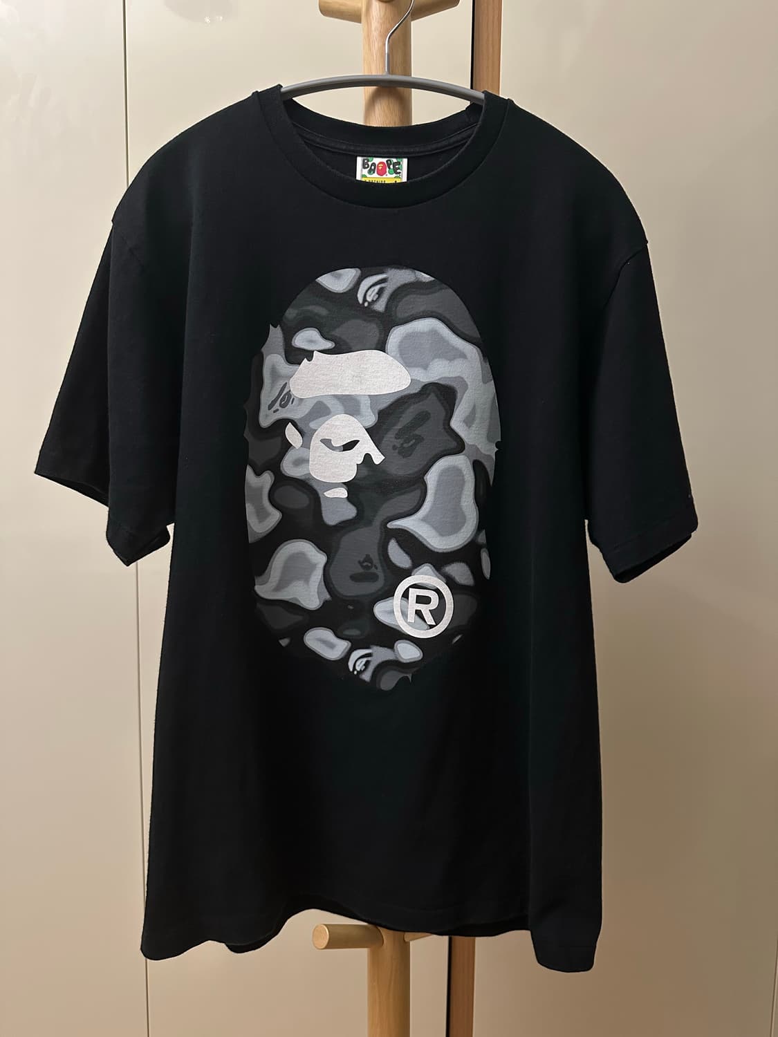 베이프 Liquid Camo Big Ape Head Tee Black 상품이미지1