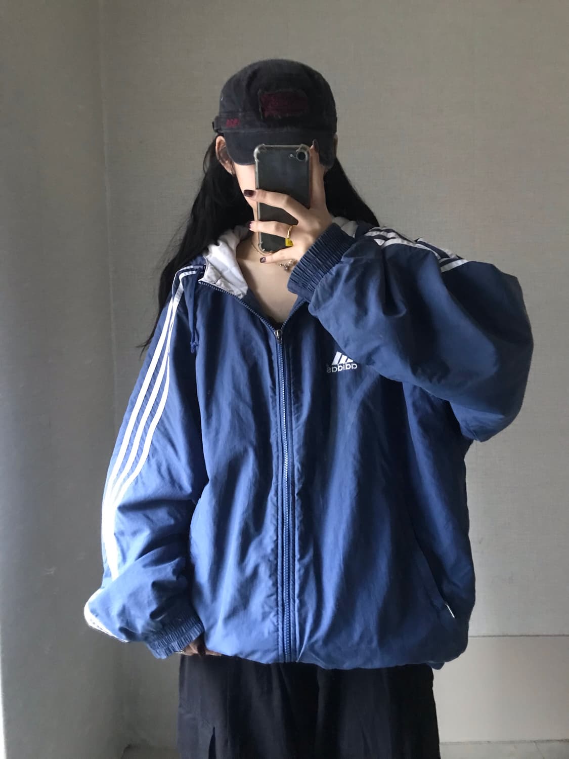 아디다스 90s 네이비 누빔 패딩 상품이미지4