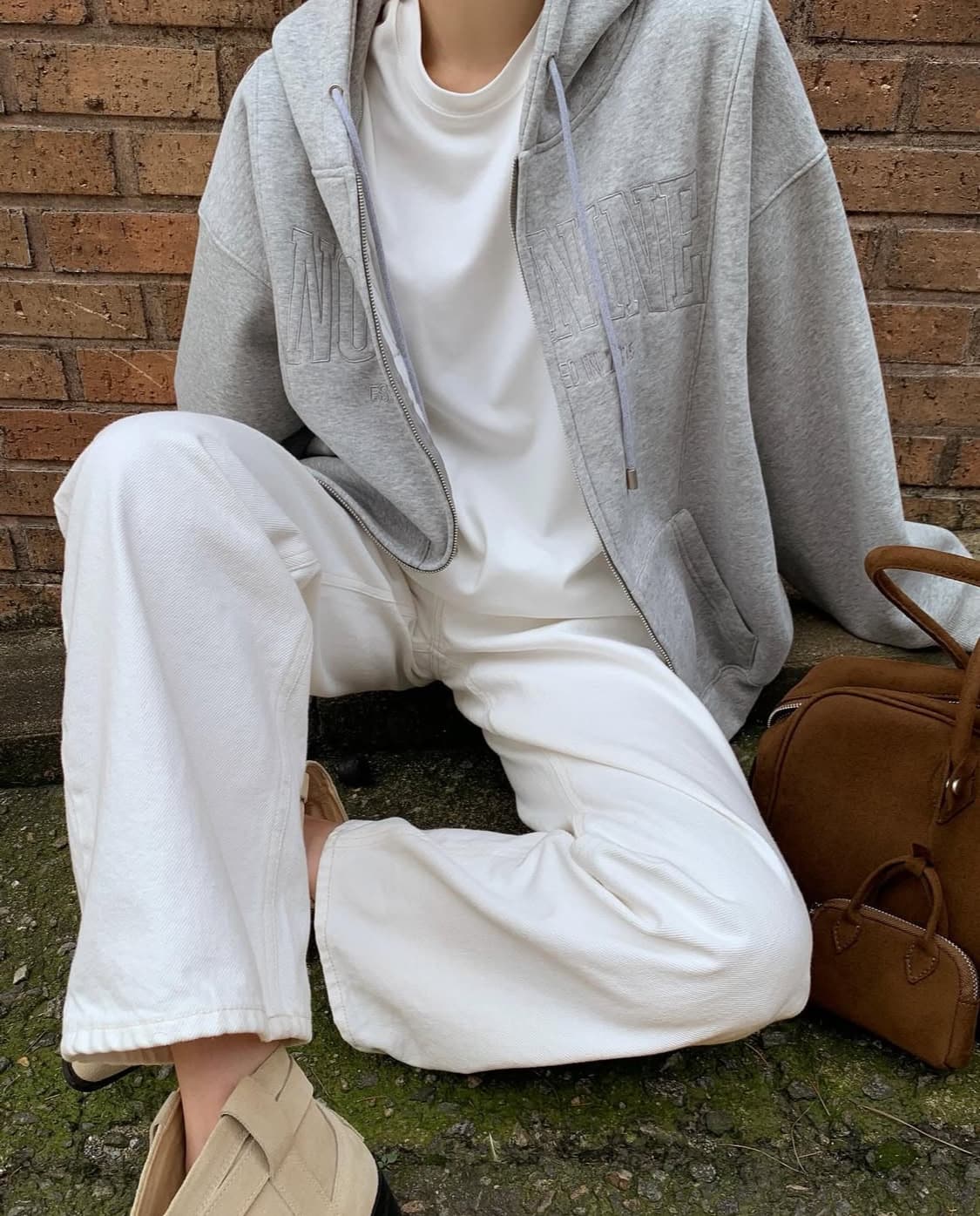 (오늘만 판매) (택O) 누아르나인 유니섹스 투웨이 후드집업 (그레이) 상품이미지1