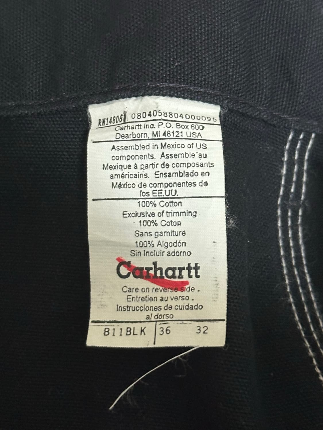 00’s 칼하트 B11 36x32 상품이미지5