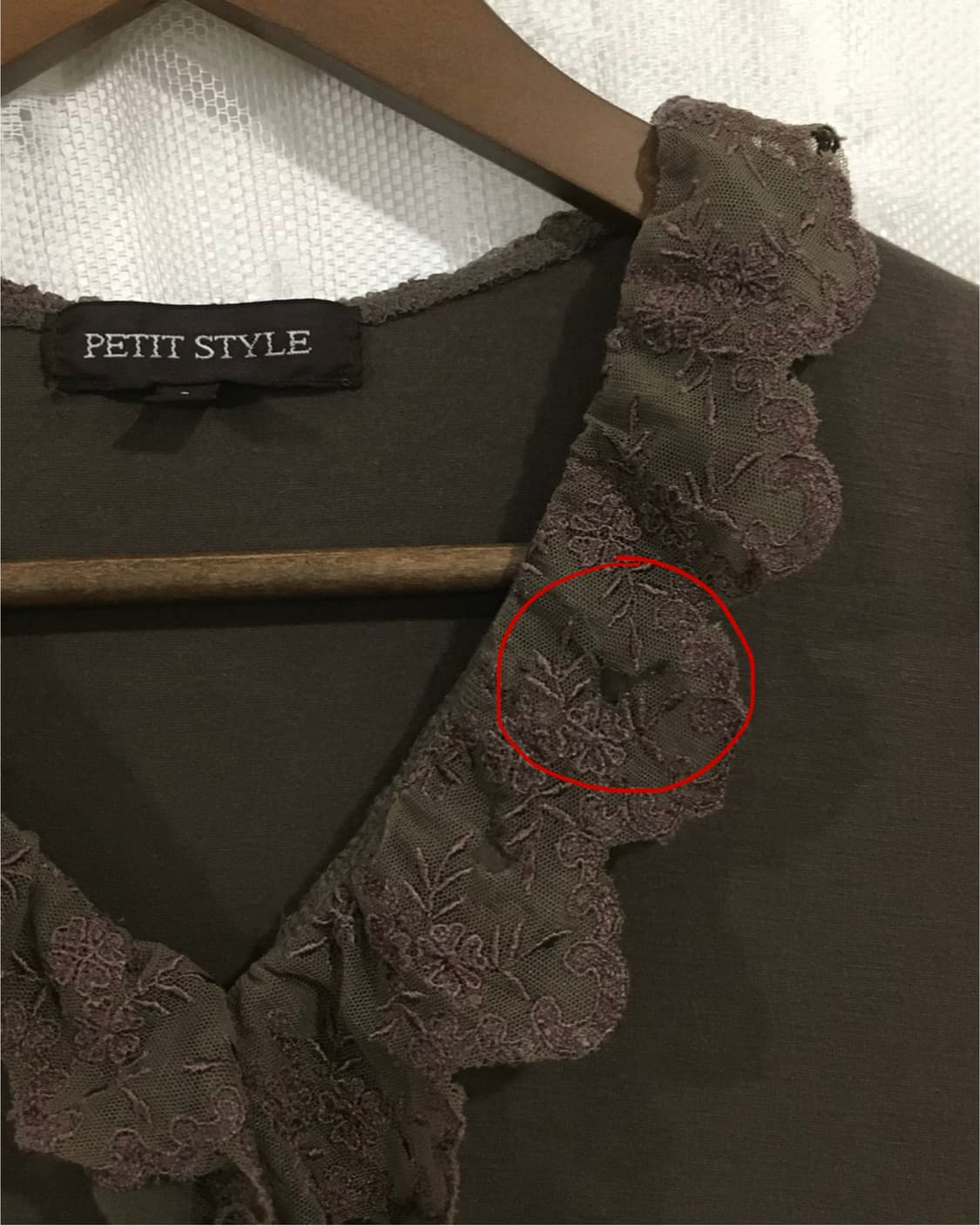 JPN khaki brown lace frill top 상품이미지7