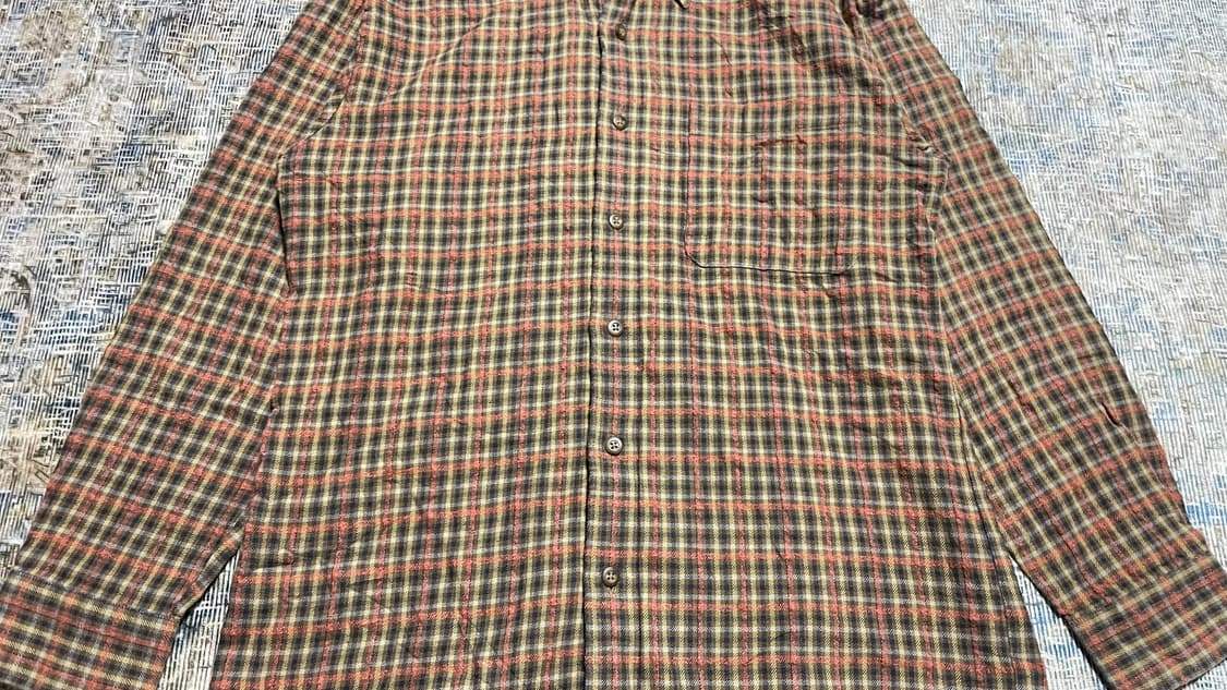 JPN 90s~00s 일본 빈티지 y2k 아메카지 올리브 브라운 체크셔츠 상품이미지7