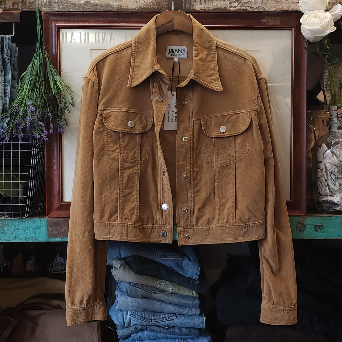 돌체앤가바나 웨스턴 자켓 벨벳 트러커 자켓 골든 브라운 m 상품이미지3
