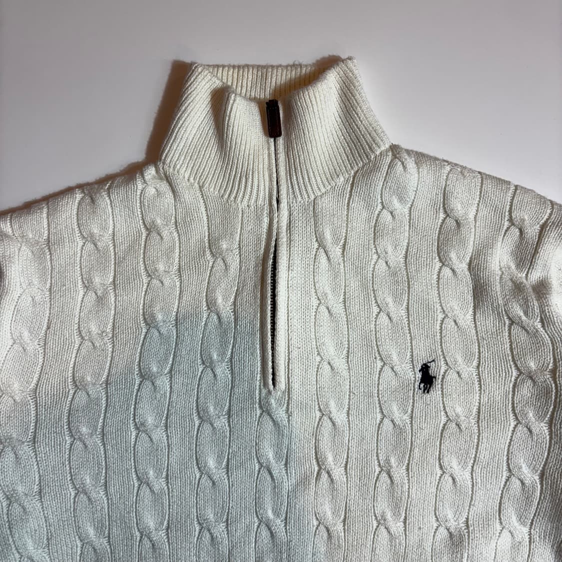 폴로 랄프로렌 화이트 케이블 반집업 니트 상품이미지2