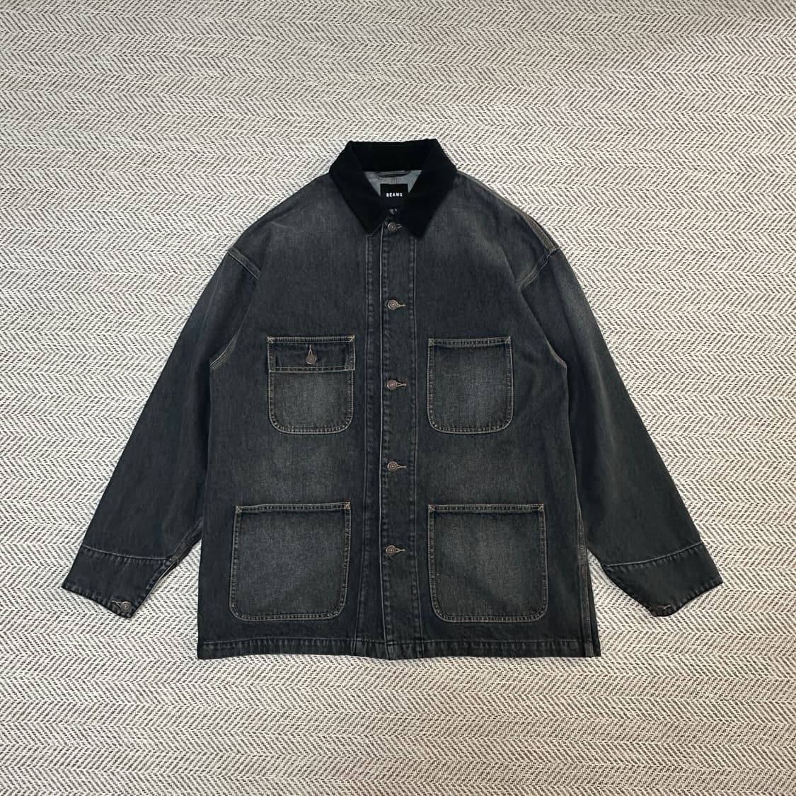BEAMS loose denim coverall jacket 상품이미지1