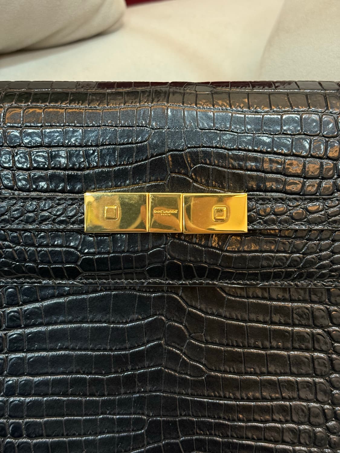 생로랑 블랙 크로커다일 엠보스 맨해튼 숄더백 상품이미지2