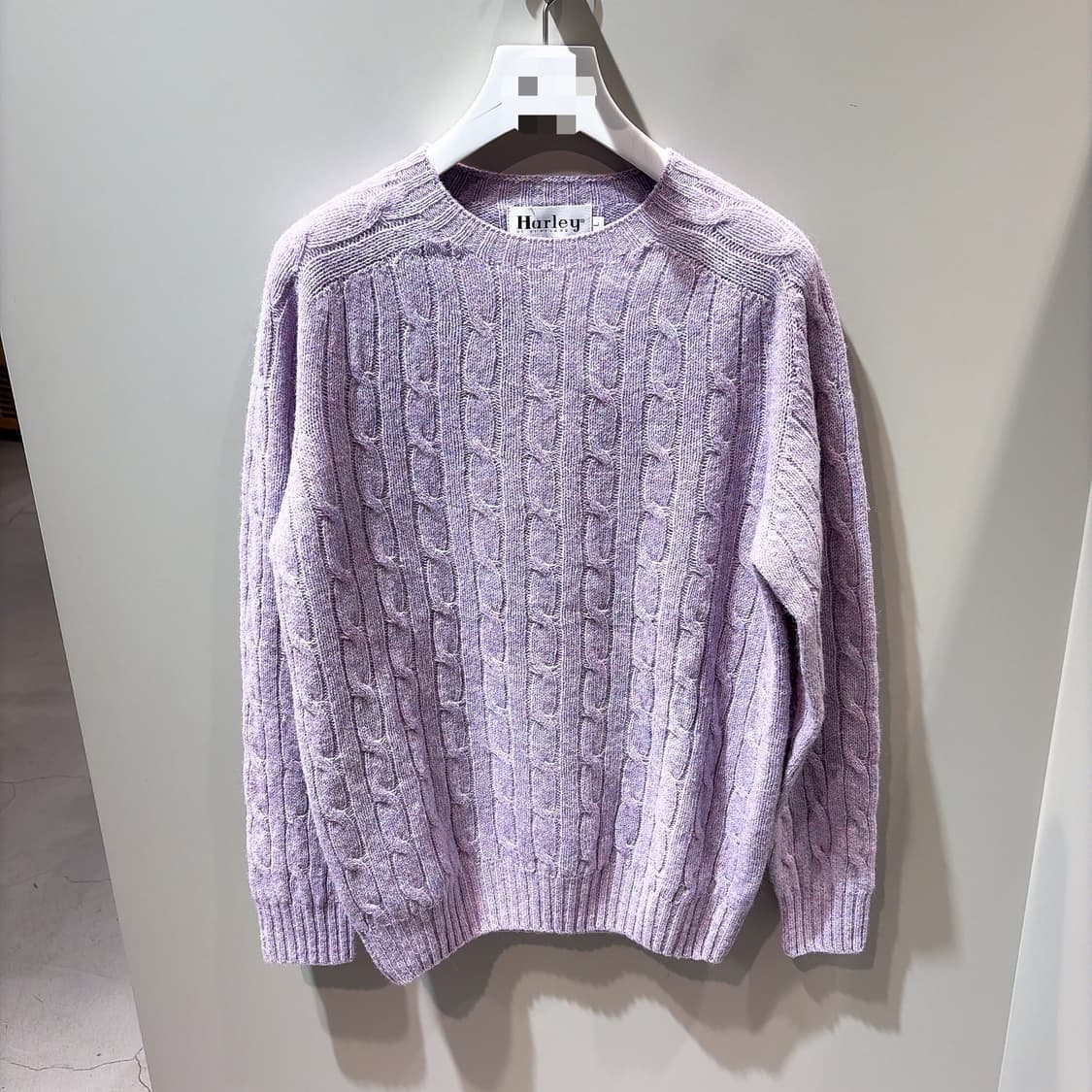 (정품/새상품) 할리오브스코틀랜드 남성 라벤더 케이블 울 니트 상품이미지1