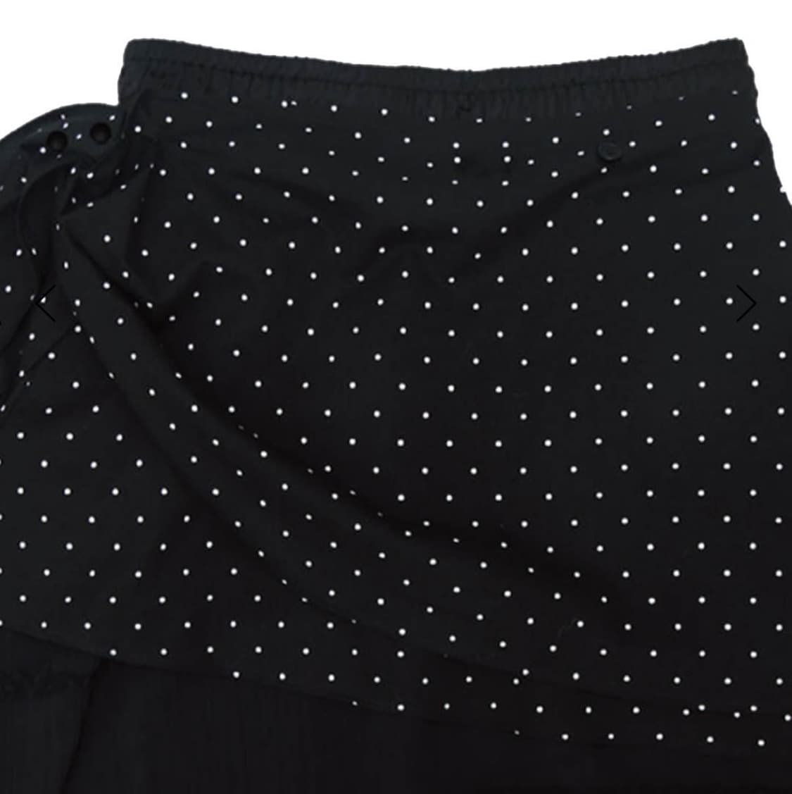 더뮤지엄비지터 쉬폰 도트 레이어드 밴딩 스커트 블랙 상품이미지4