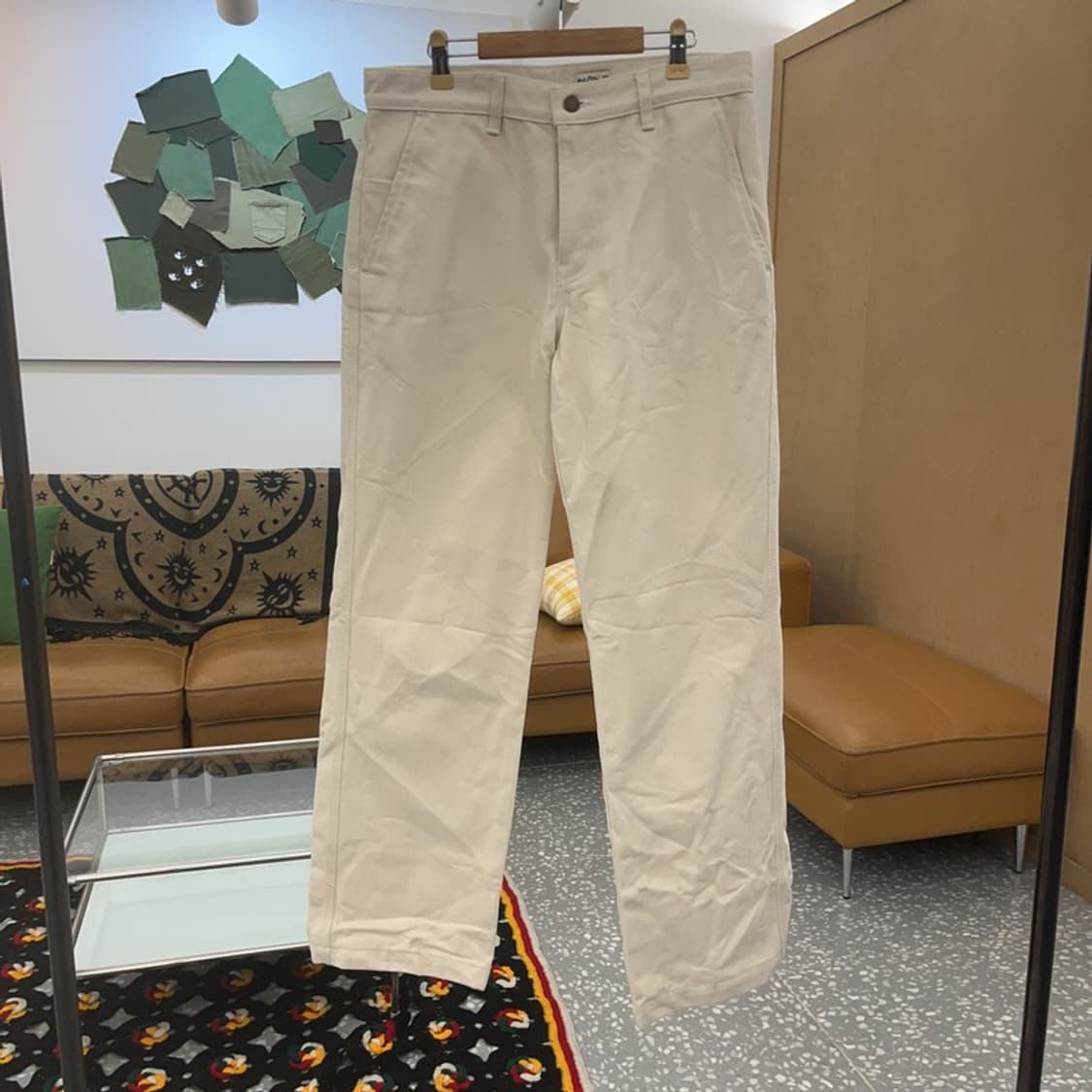 모드나인 빈티지 와이드 크림 코튼팬츠 31인치 C07710 상품이미지3