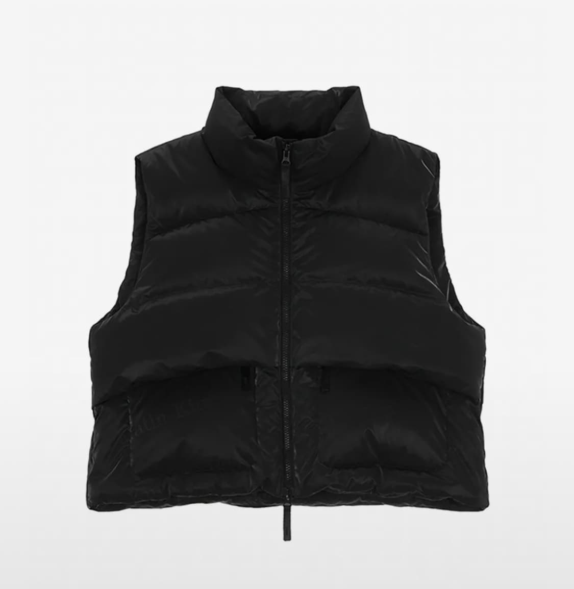 마뗑킴 글로시 크롭 다운 베스트 조끼패딩 블랙 상품이미지6