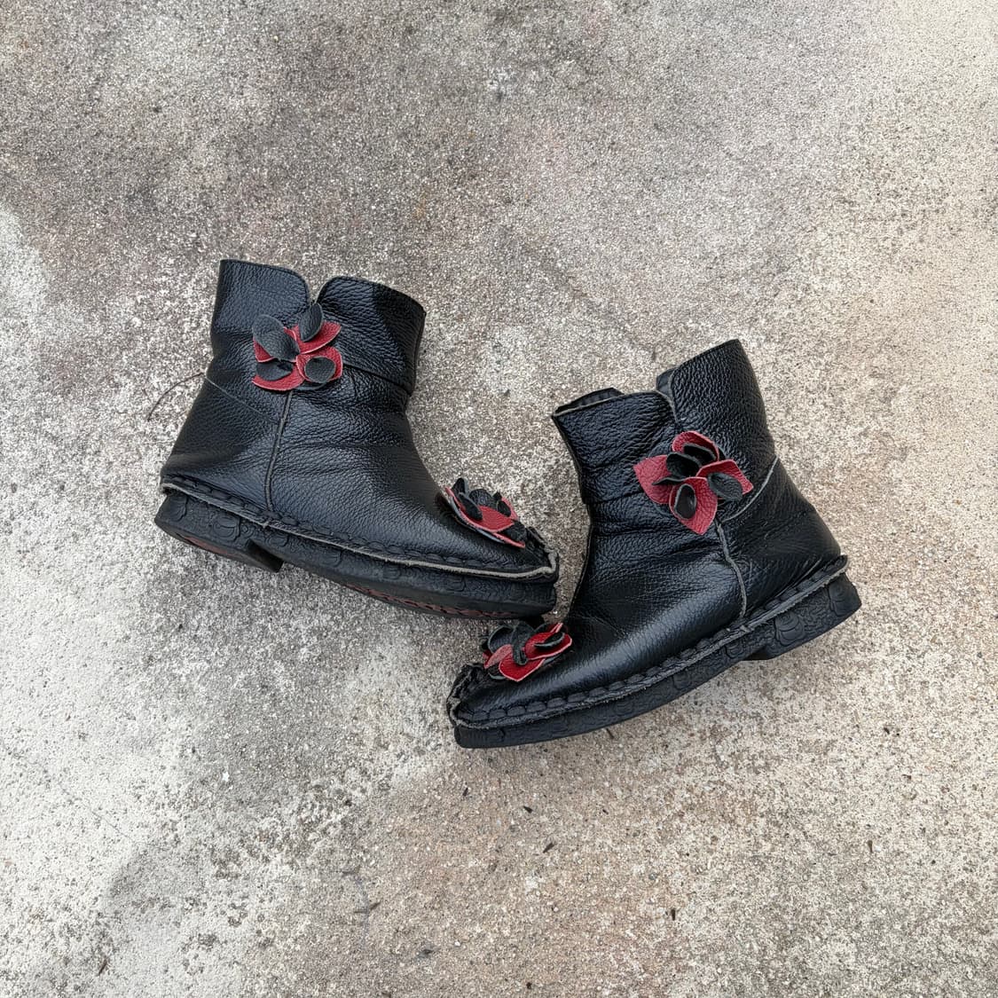 핸드 스티치 웨지 보헤미안 빈티지 앵클부츠 245 상품이미지2