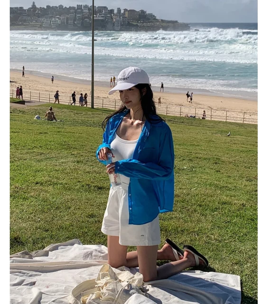 (새옷) 썸머 코발트블루 아사셔츠  상품이미지7