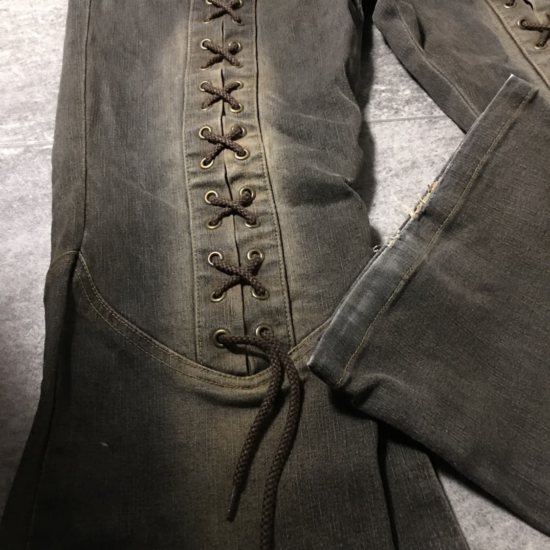 Tornado Mart laced up flare denim pants 상품이미지2