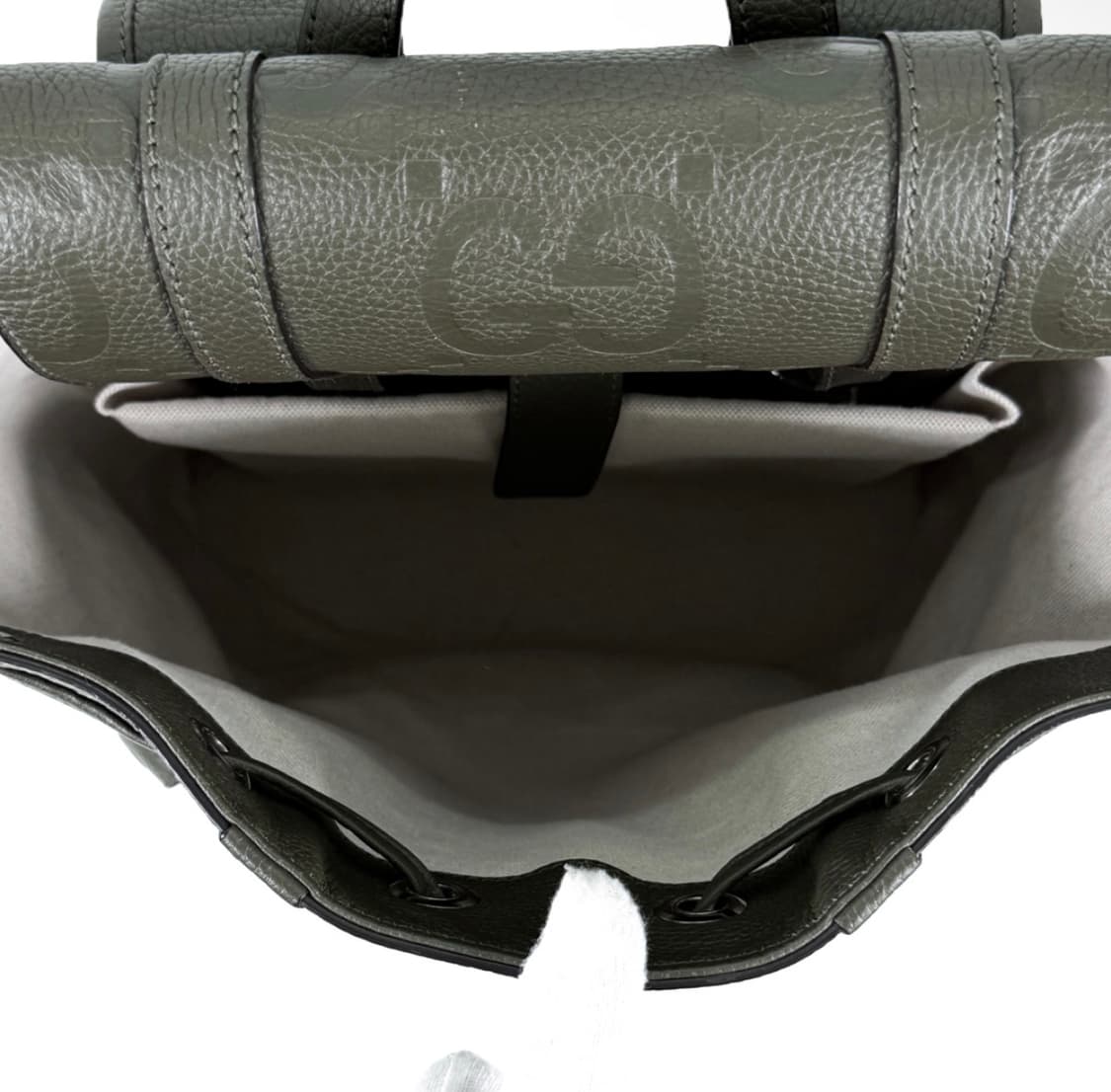 구찌 남성 점보 GG 로고 레더 백팩 라지 다크 그린 625770 상품이미지7