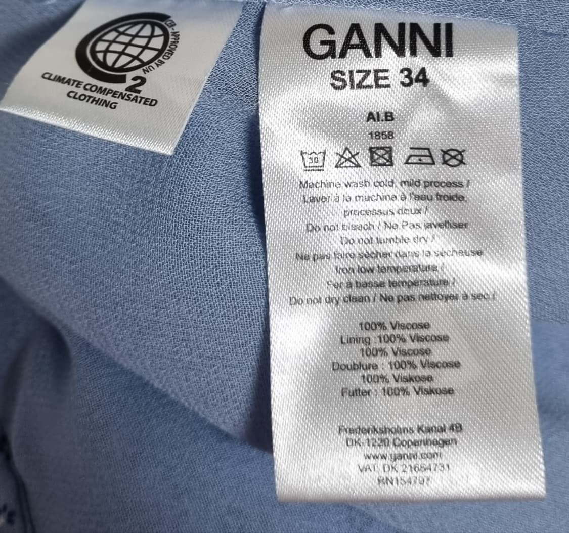 새상품) S ) GANNI 가니 하늘색 잔꽃패턴 랩 원피스 상품이미지7