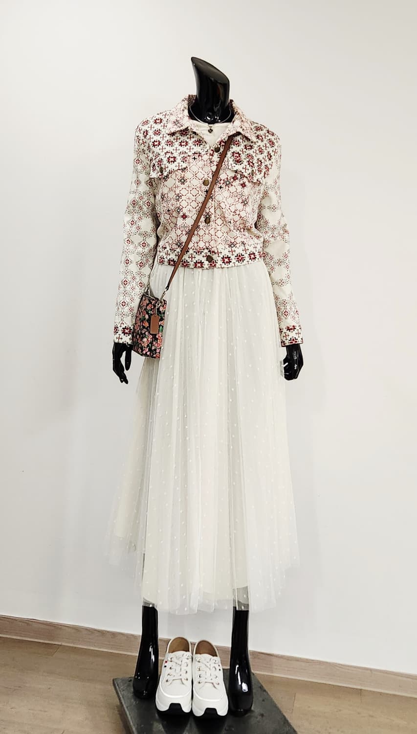 패턴 데님 자켓  상품이미지2