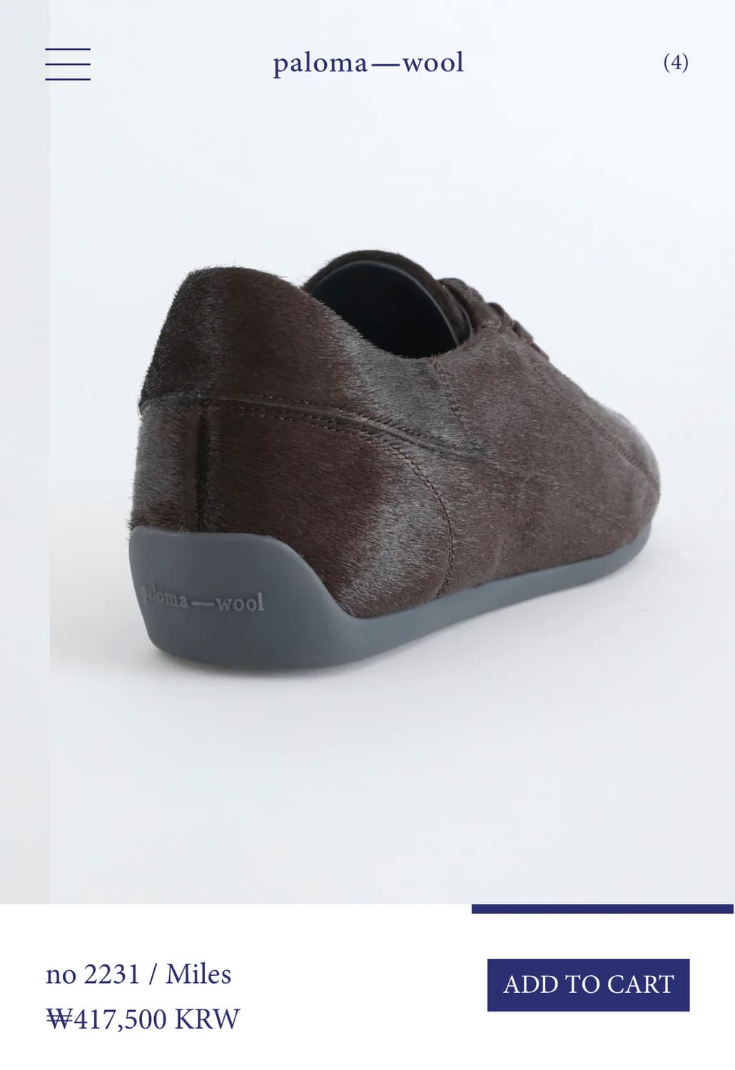 [36,37,38]팔로마울 Miles 헤어리 스니커즈/브라운 상품이미지3