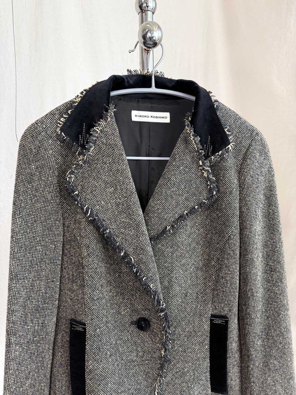 Hiroko Koshino 마이크로 프린지 트위드 블레이저 상품이미지4