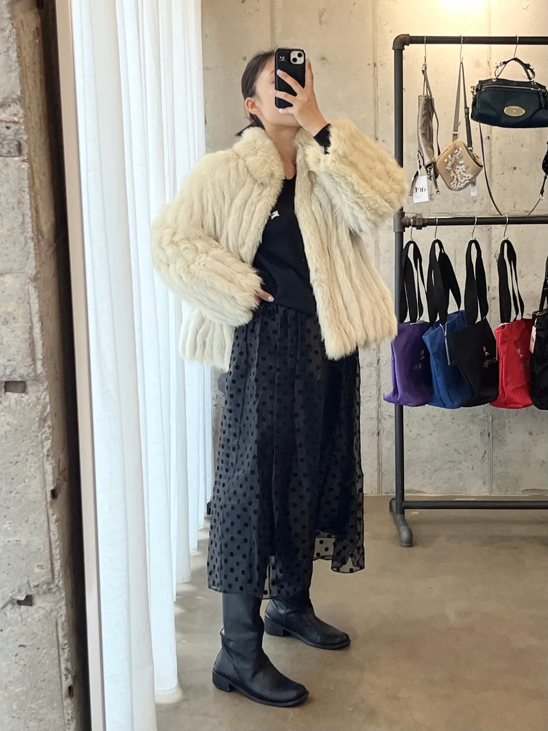 YUJUNE 도트 튤 스커트 블랙 상품이미지10