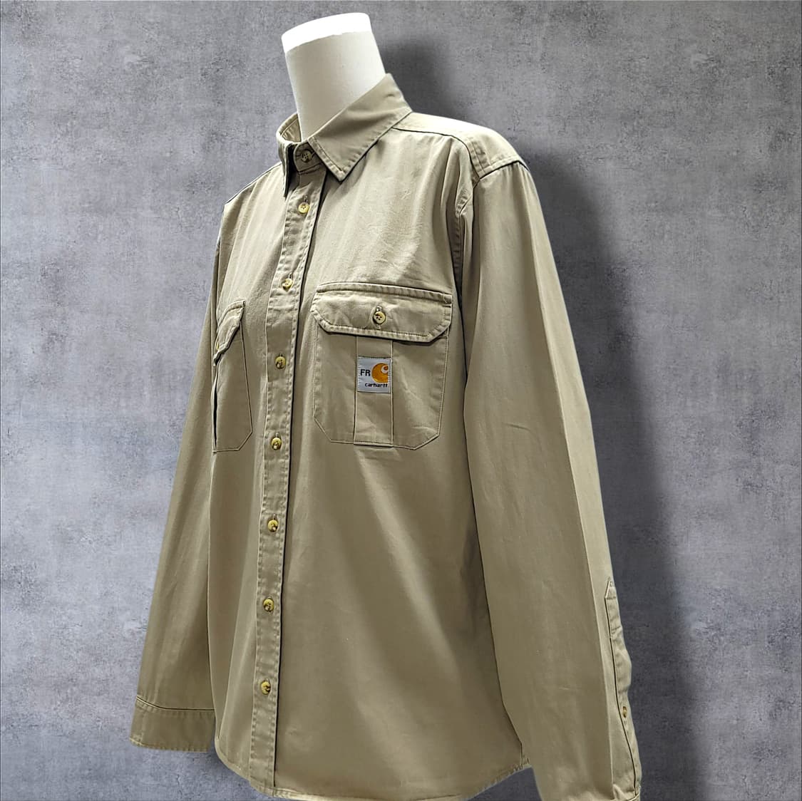 [M] 칼하트 베이지 투포켓 긴팔 워크셔츠 상품이미지3