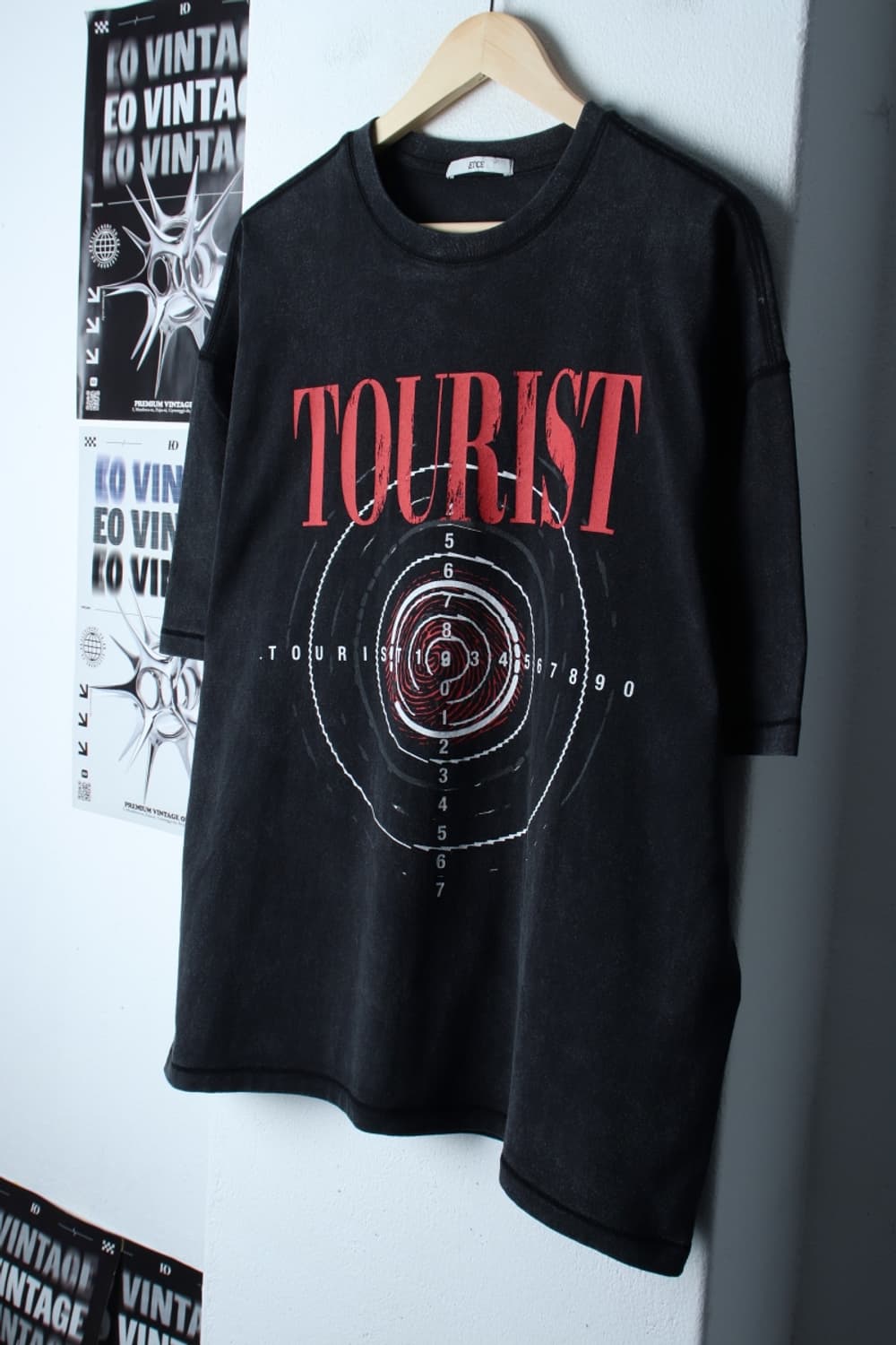 (L-2XL) 반팔 티셔츠 워싱 차콜 스트릿 짱구대디-H31168 상품이미지1