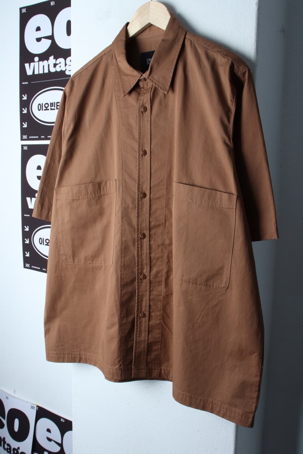 (XL-2XL) 디미트리블랙 반팔 카라 티셔츠 셔츠 남방-H32623 상품이미지1