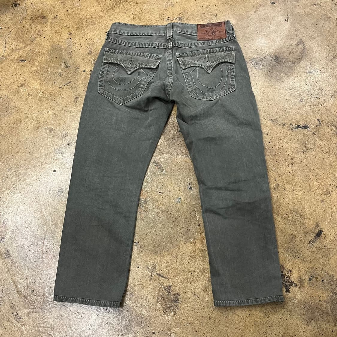 [정품/31] 트루릴리젼 데님 팬츠 카키 데미지진 b14 상품이미지3