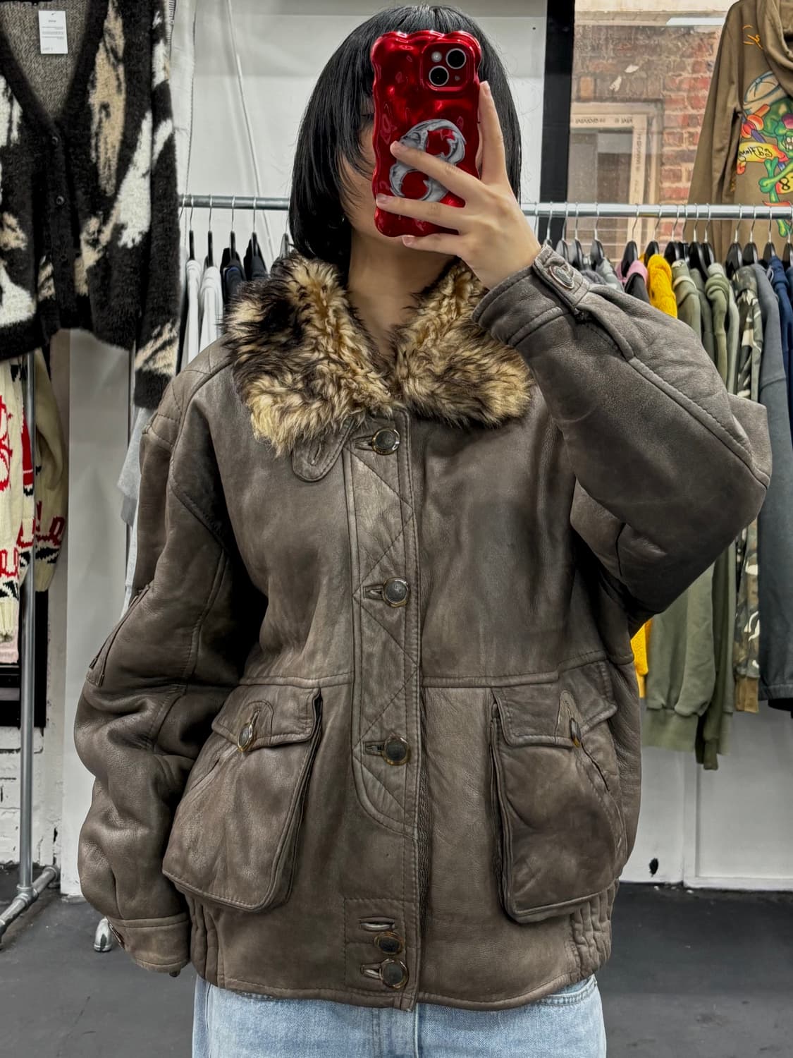 VTG 레더 퍼 자켓 상품이미지3