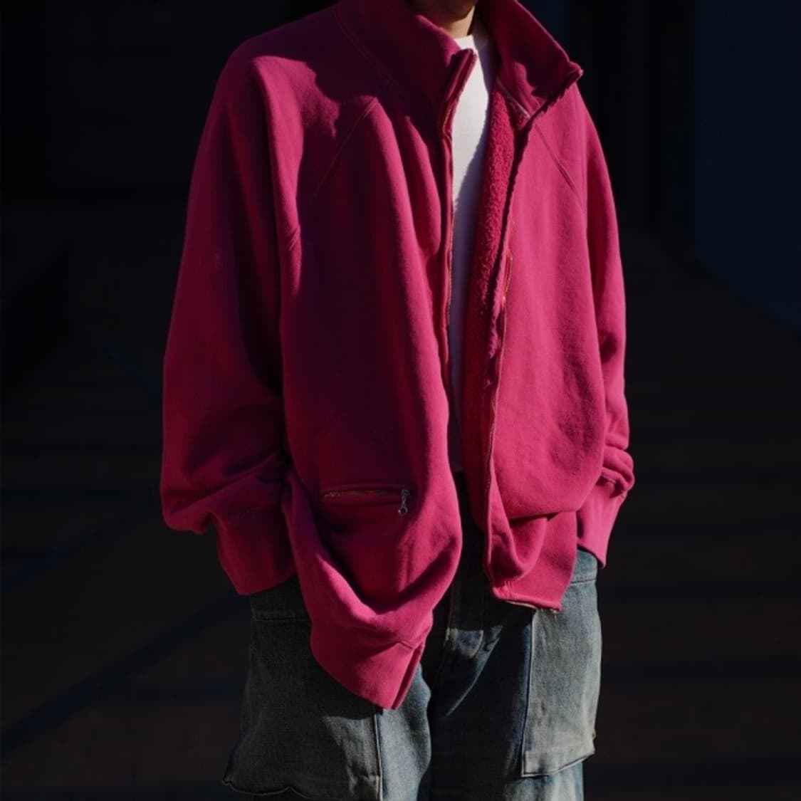 [2]마티앤선즈 빈티지 레드 스웻 집업 상품이미지1