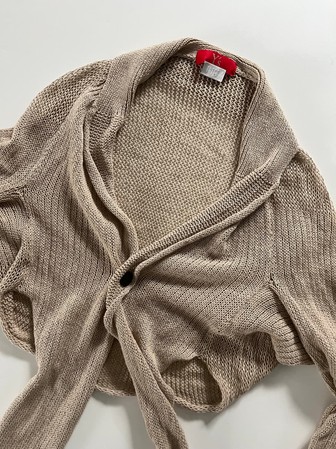 Y’s 요지야마모토 베이지 니트 볼레로 가디건  상품이미지7