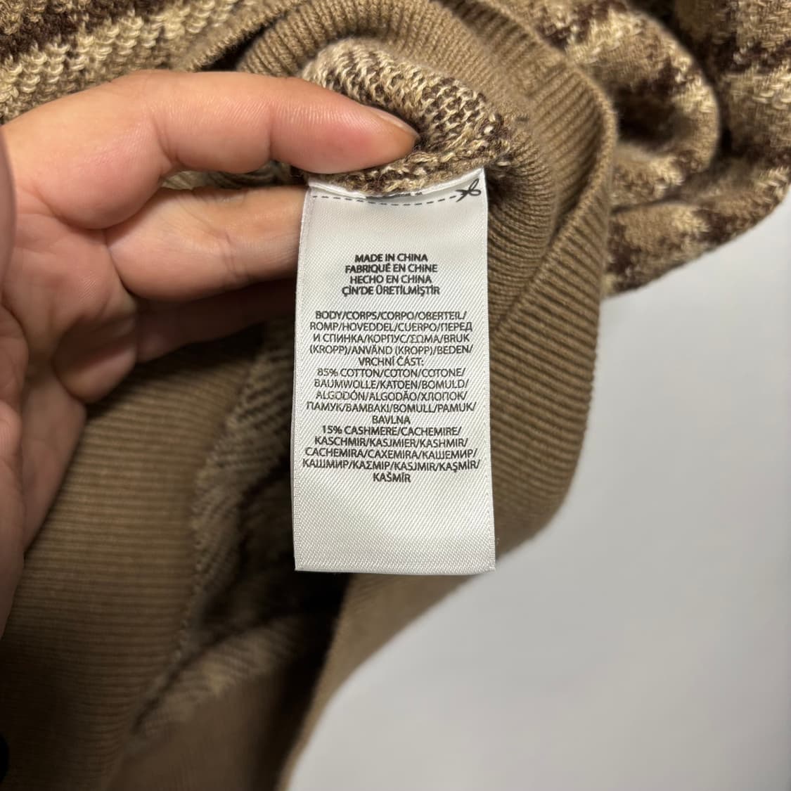 폴로 베이지 체크 니트조끼 상품이미지4