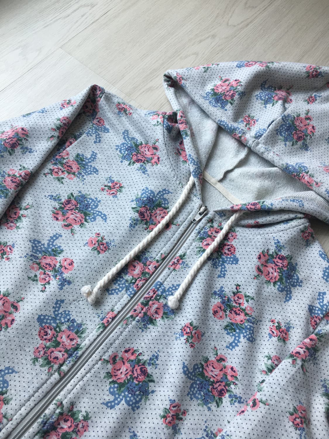 일본빈티지 플라워패턴 후드집업 상품이미지2