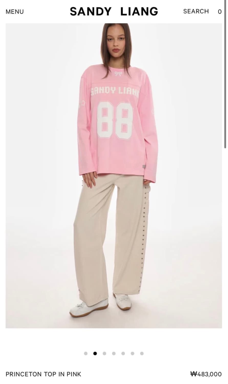 (XS,S,M) 샌디리앙 Princeton top 티셔츠 핑크 상품이미지2