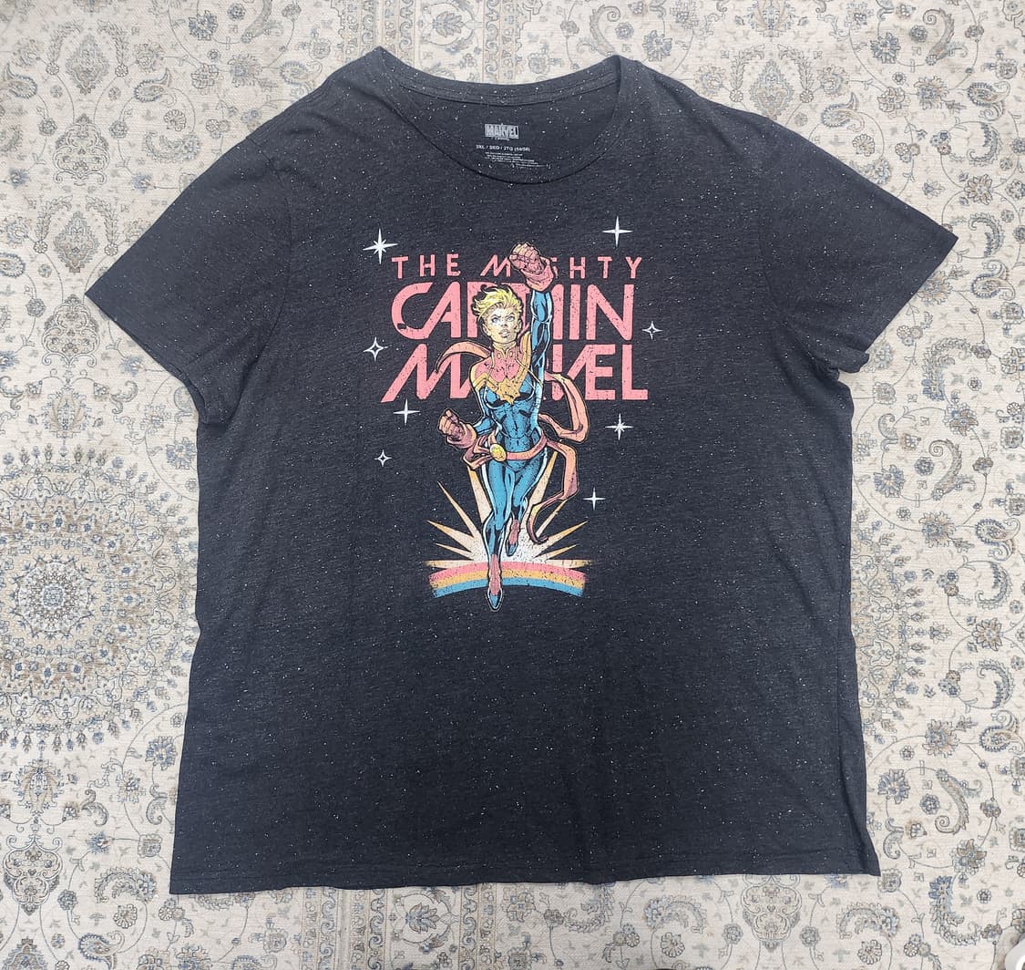 마블 캡틴마블 반팔 티셔츠 블랙 3XL 상품이미지1