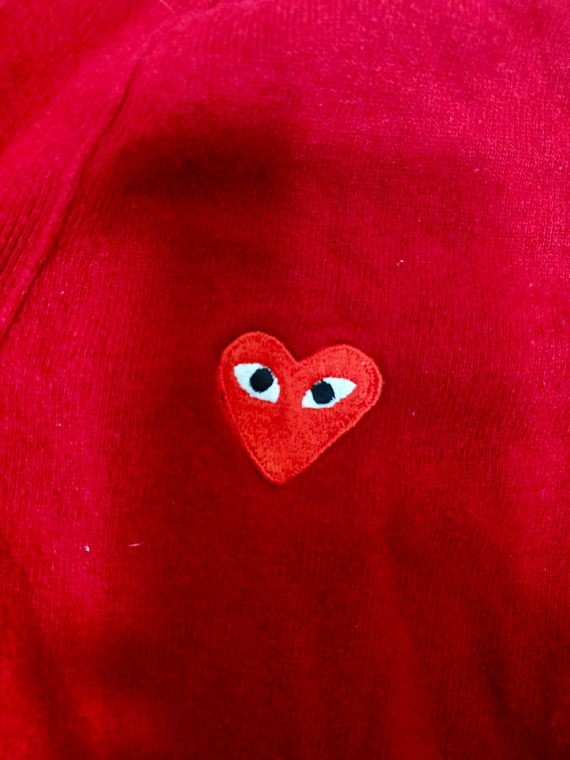 [꼼데가르송] 플레이 레드 하트 와펜 브이넥 울 가디건 M (여성황금사이 상품이미지2