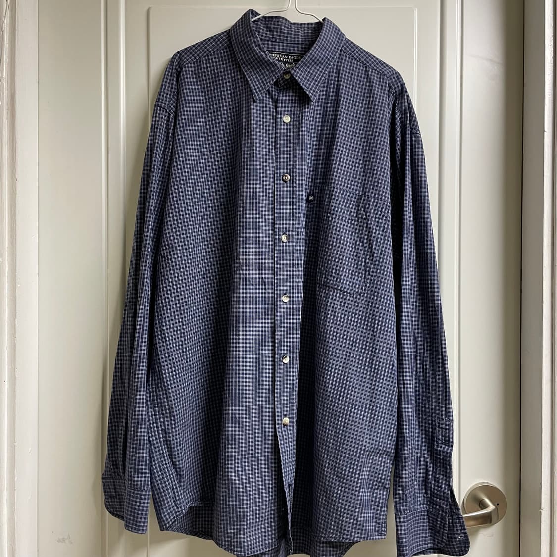 아메리칸 이글 네이비 체크 셔츠 상품이미지2
