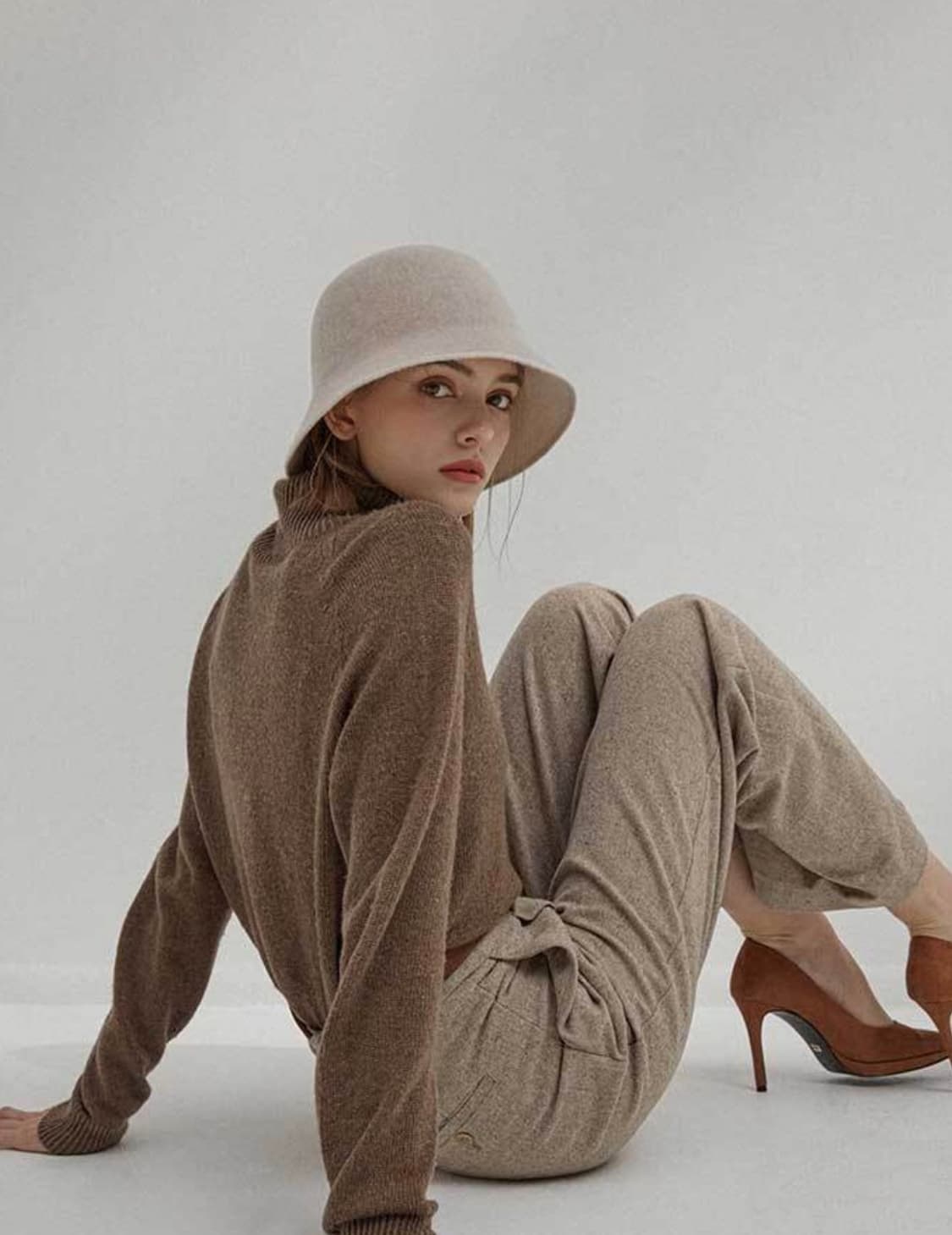 [새제품] 마스케라 울 버킷햇 베이지 상품이미지5