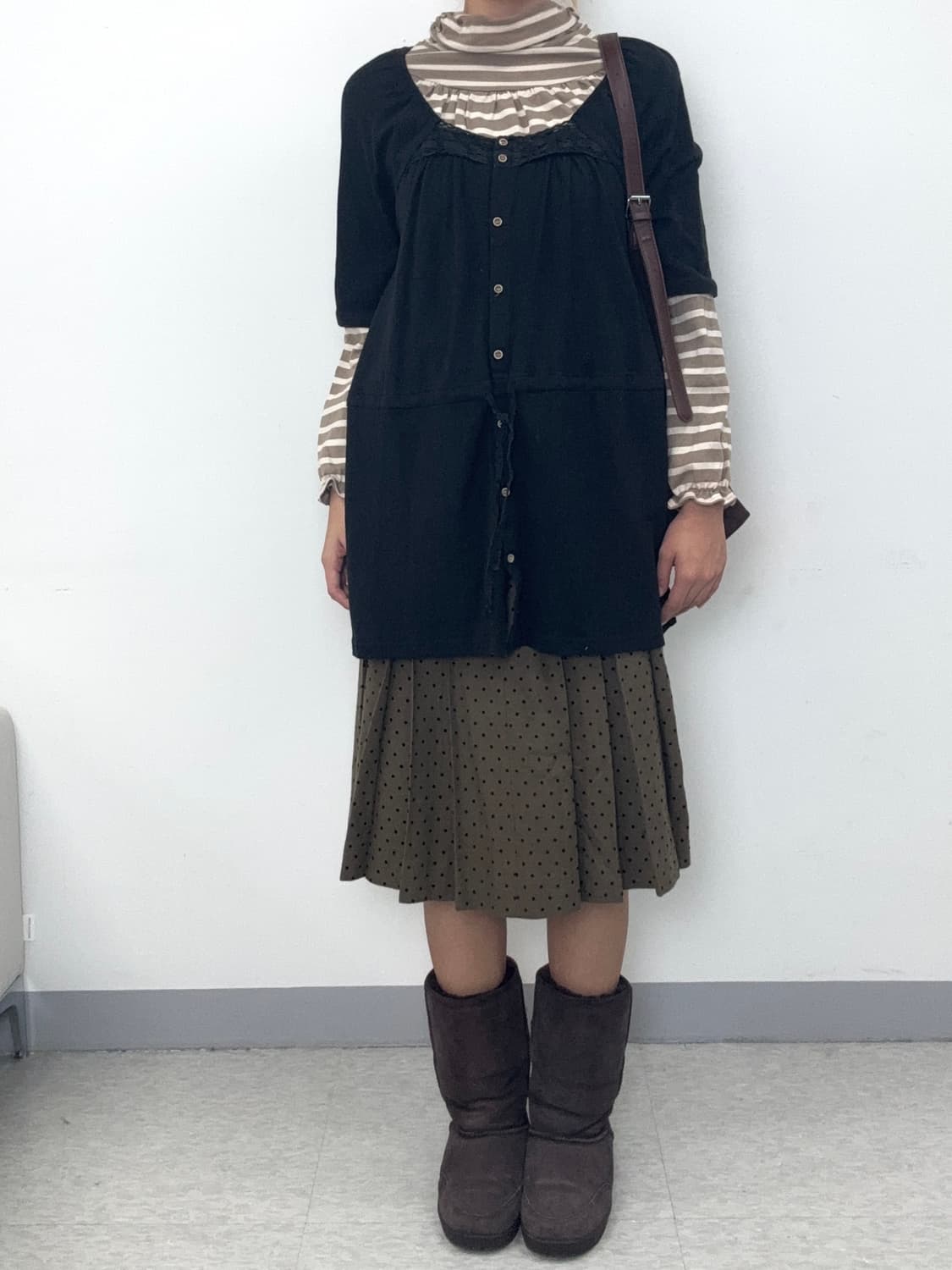 빈티지 모리 원피스 롱슬리브 레이어드 코디 세트 상품이미지9