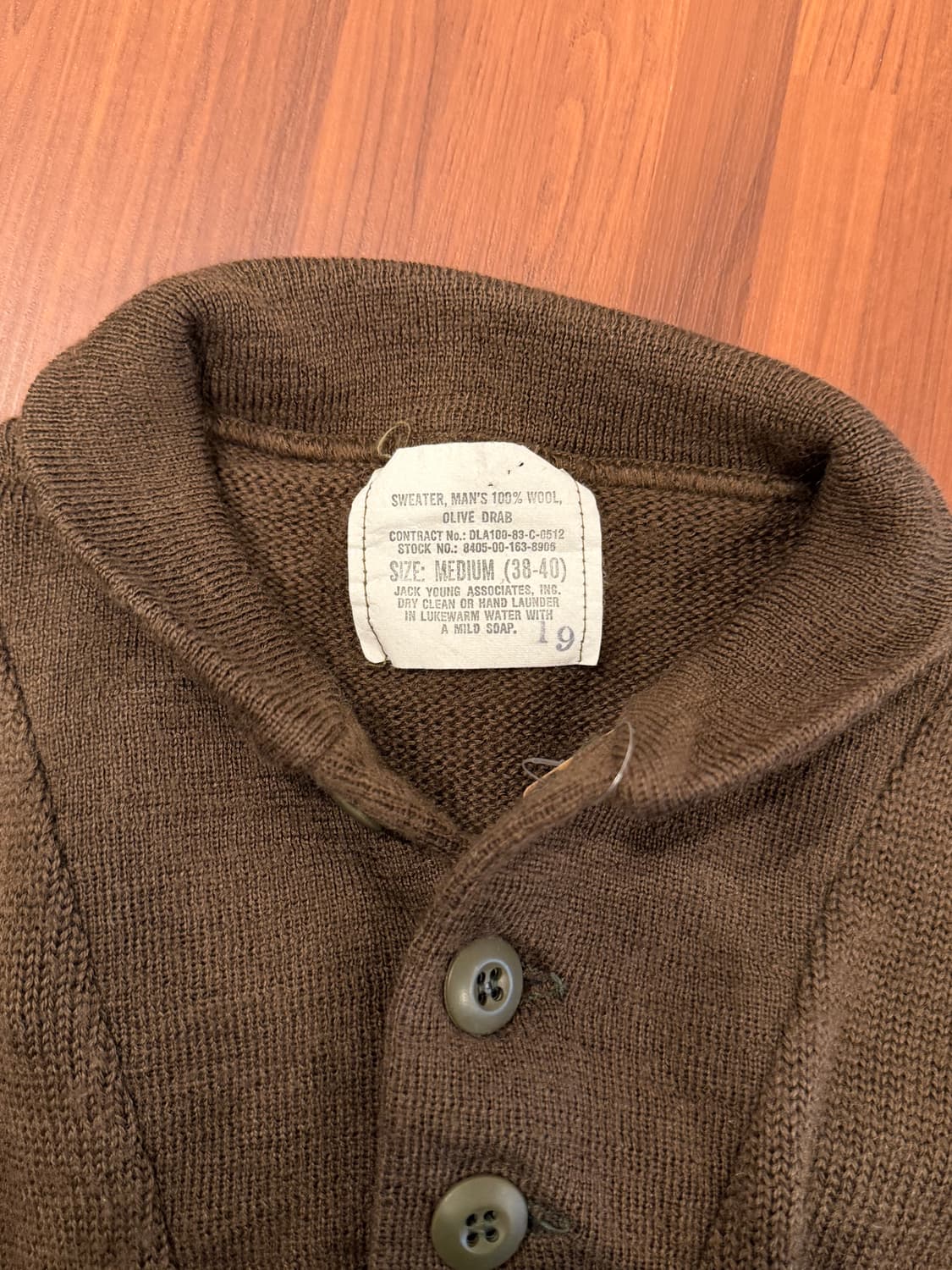 80s Military U.S.Army 미군 5버튼 코만도 울 스웨터 상품이미지7