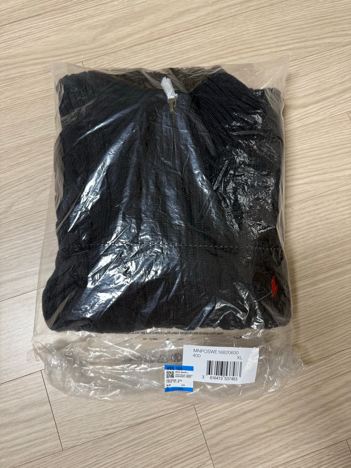 새상품/ 폴로 랄프로렌 네이비 케이블 니트 하프 집업 XL 상품이미지2