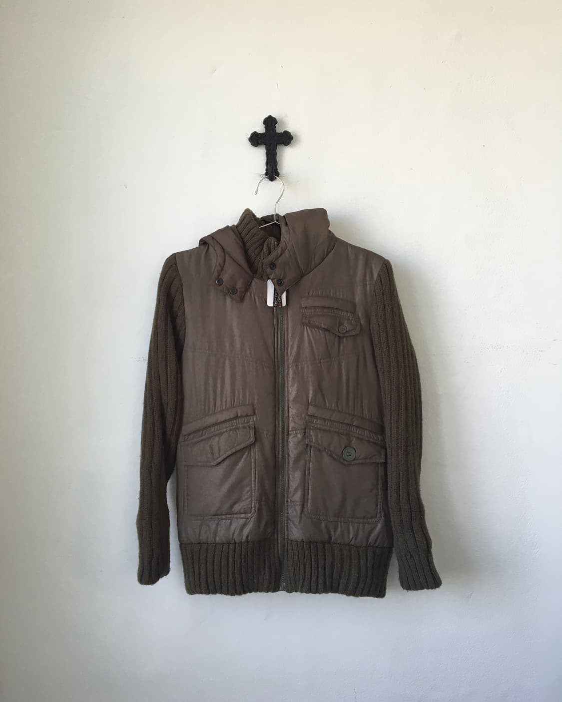 khaki high neck jacket 상품이미지1