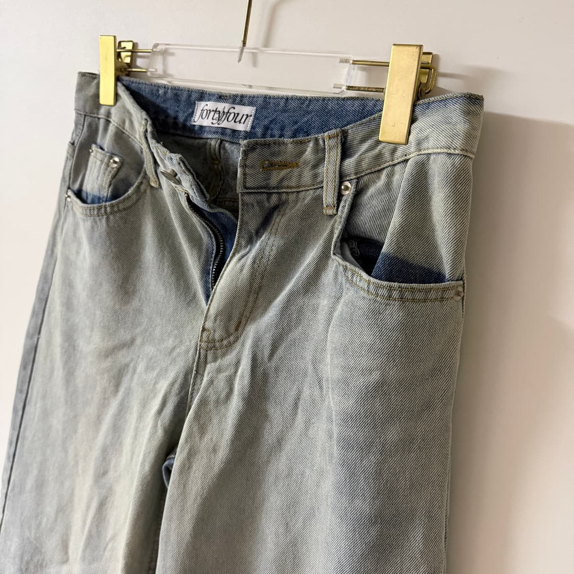 새상품 여자 기모 와이드 청바지 M 상품이미지4