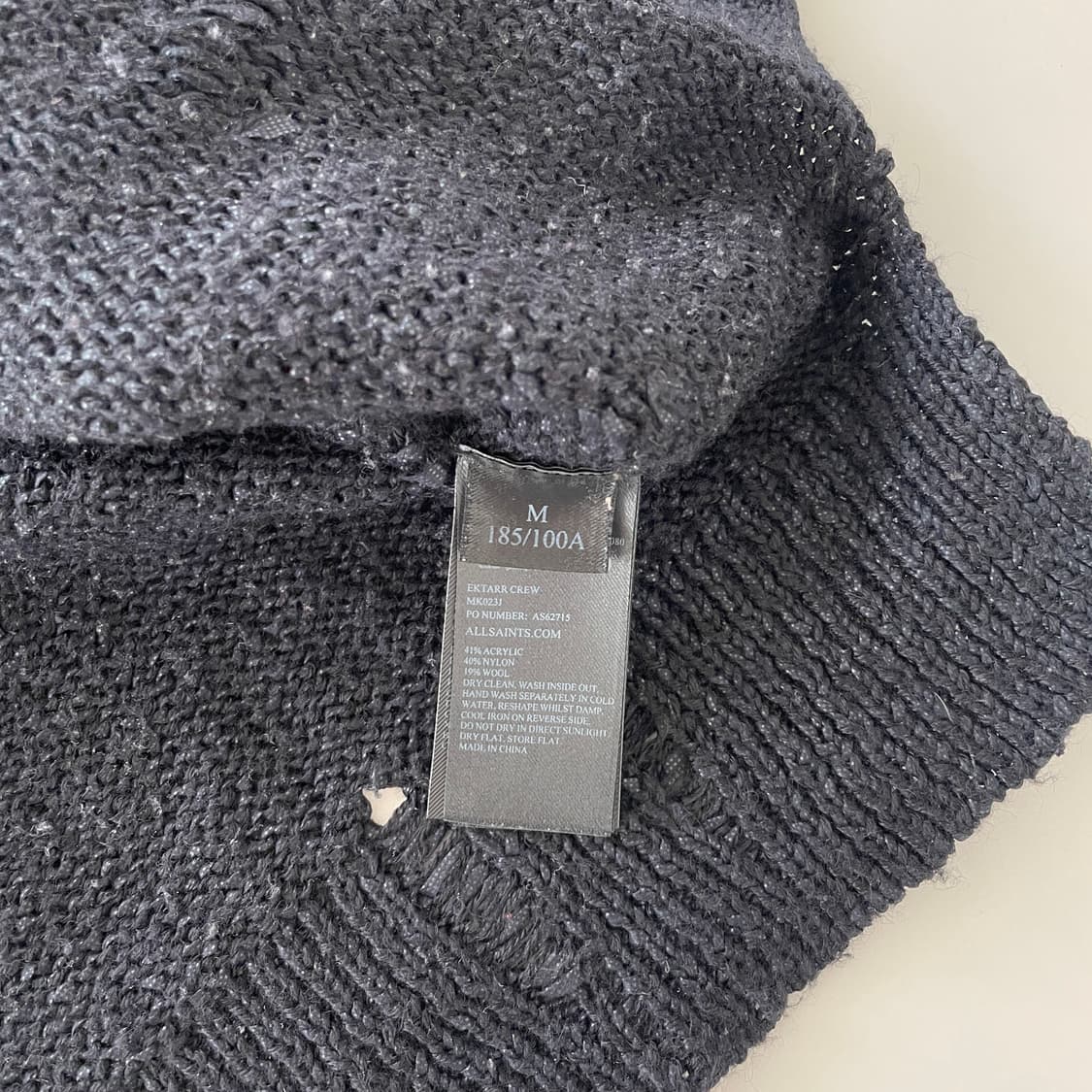올세인츠 블랙 데미지 니트 상품이미지9