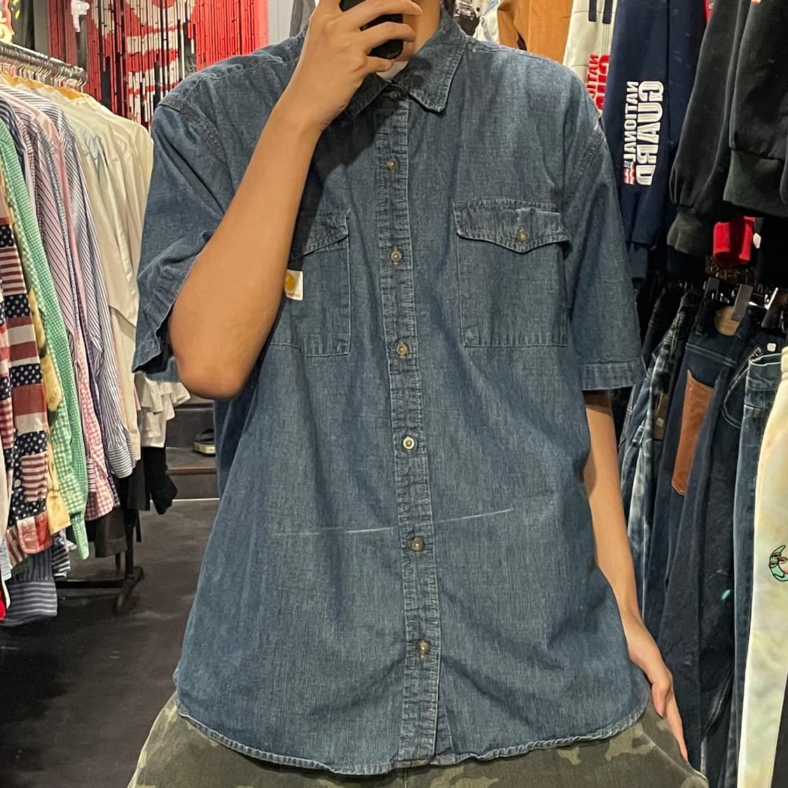 [IM] carhartt 칼하트 진청워싱 데님 반팔셔츠 상품이미지7