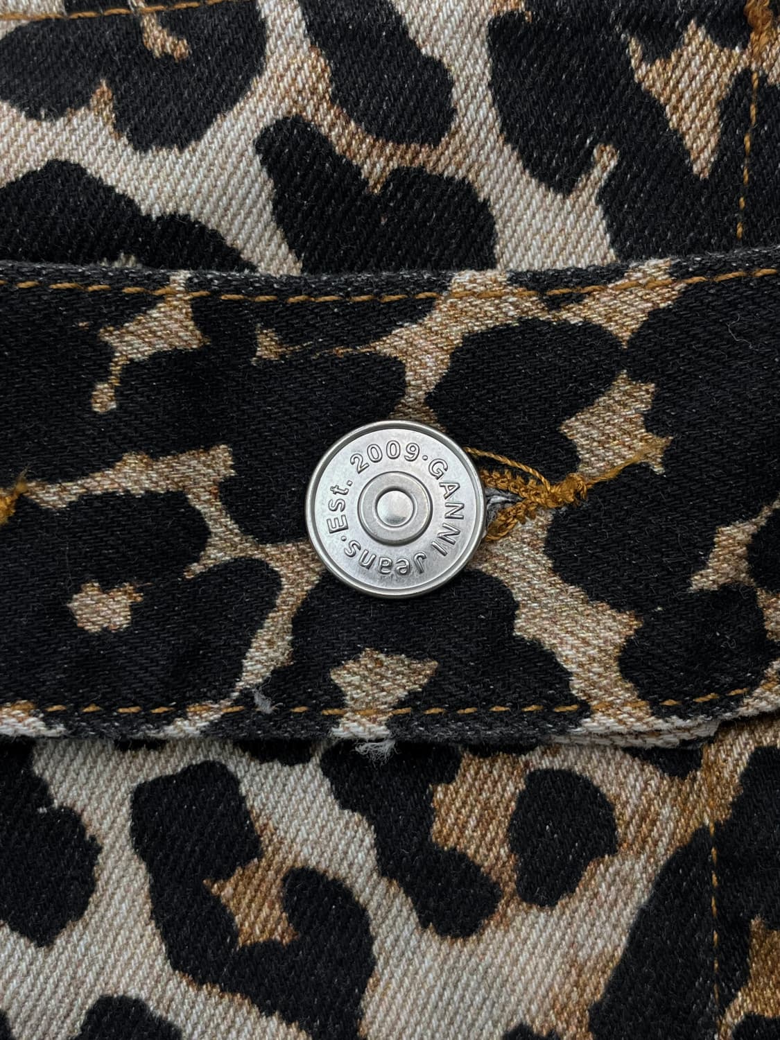 가니 레오파드 비대칭 데님 스커트 상품이미지5