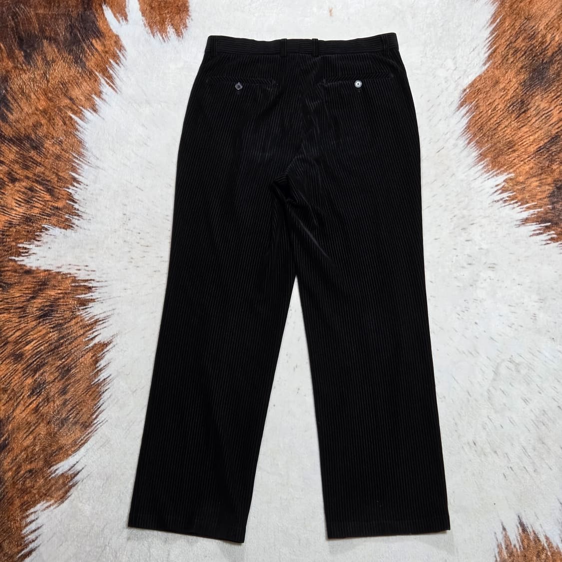 빈티지 블랙 원핀턱 벨벳 코듀로이 팬츠 상품이미지4